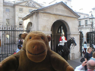 Mr Monkey passing some horse guards