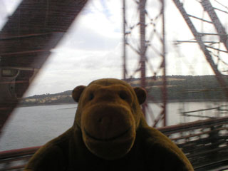 Mr Monkey on the Forth Rail Bridge