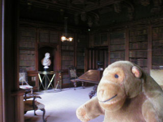 Mr Monkey in the library at Abbotsford