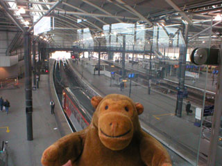 Mr Monkey in Leeds City Station