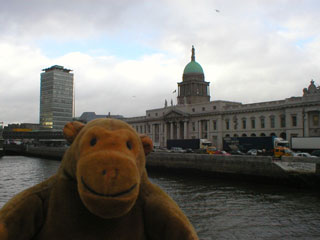 Mr Monkey across the river from the Customs House