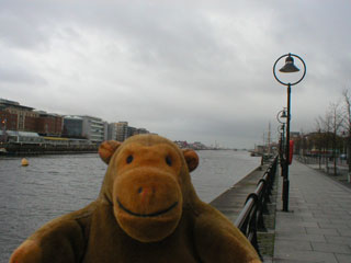 Mr Monkey looking towards Dublin docks