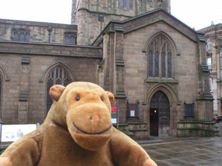 Mr Monkey outside St Nicholas Cathedral