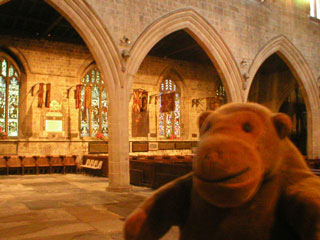 Mr Monkey inside the cathedral