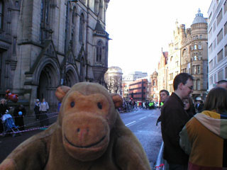 Mr Monkey waiting in Princess Street