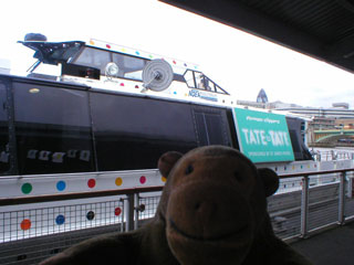 Mr Monkey about to board the Tate to Tate boat