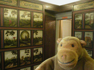 Mr Monkey viewing the Hawstead panels