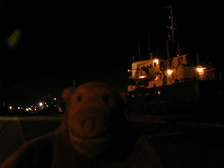 Mr Monkey roaming the docks at Ipswich