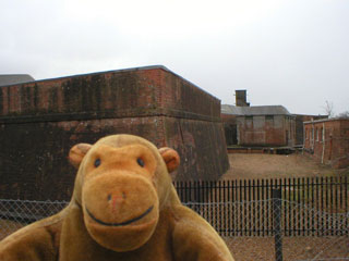 Mr Monkey outside the Landguard Fort