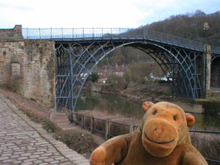 Mr Monkey closer to the Iron Bridge