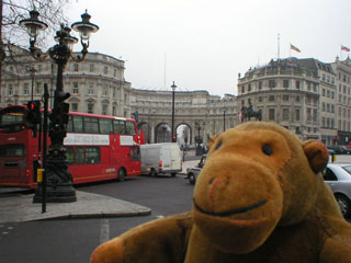 Mr Monkey looking towards Admiralty Arch