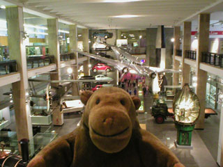 Mr Monkey looking down on the Making the Modern World gallery