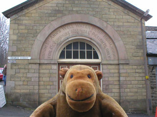 Mr Monkey outside St Ann's Pump Room