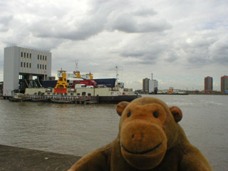 Mr Monkey near the Woolwich ferry