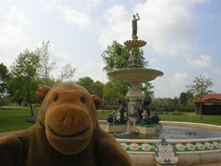 Mr Monkey beside the fountain in Vivary Park