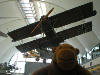 Mr Monkey beneath a Fokker DVII