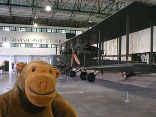 Mr Monkey with a Vickers Vimy behind him