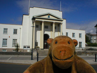 Mr Monkey outside the council offices