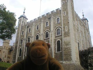 Mr Monkey approaching the White Tower