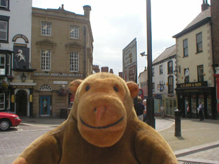 Mr Monkey in the Ripon market place