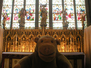 Mr Monkey in front of the high altar