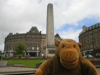 Mr Monkey across the road from the War Memorial