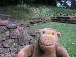 Mr Monkey with a bit of crumbling Roman wall