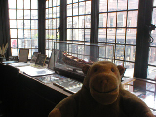 Mr Monkey in front of the windows of Prince Henry's Room