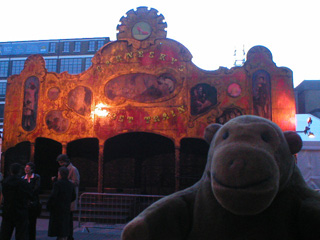Mr Monkey outside Carnesky's Ghost Train