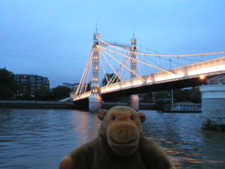 Mr Monkey passing Albert Bridge