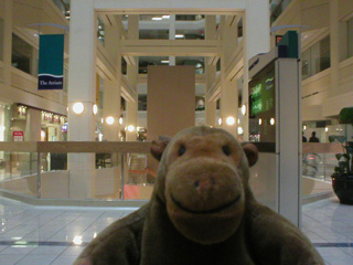 Mr Monkey inside a shopping mall