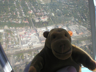 Mr Monkey looking down at Casa Loma