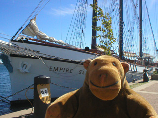 Mr Monkey beside the Empire Sandy