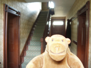 Mr Monkey in the hallway of the Helliwell House