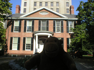Mr Monkey outside the Campbell House