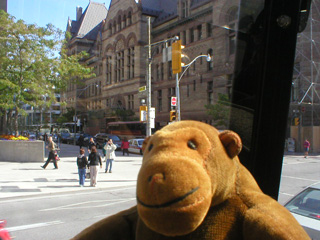 Mr Monkey looking the Old City Hall