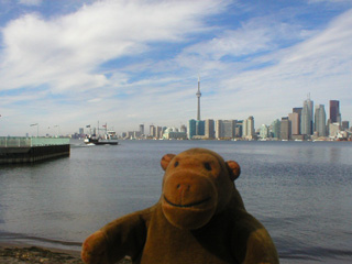Mr Monkey watching the ferry leave Ward's Island