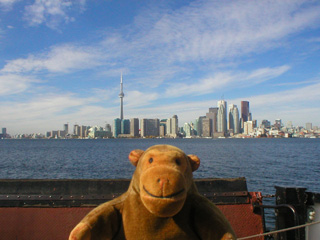 Mr Monkey heading back to the city by ferry