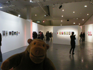 Mr Monkey wandering around the exhibition