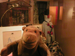 Mr Monkey with a display of theatrical costume