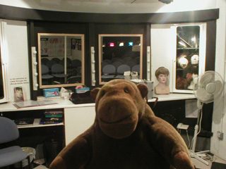 Mr Monkey in a make-up room