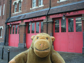 Mr Monkey outside the Fire Brigade museum