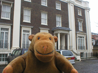 Mr Monkey outside Winchester House