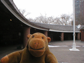 Mr Monkey inside Castle Clinton