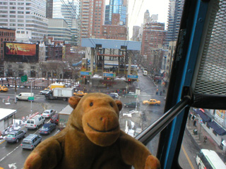 Mr Monkey approaching the Tramway terminal