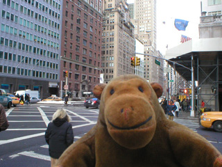 Mr Monkey on a New York avenue