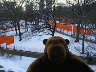 Mr Monkey looking down on the park from the Dene shelter