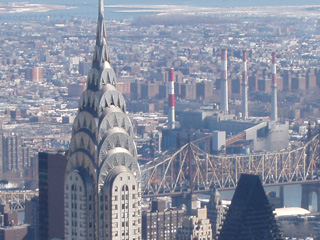 The top of the Chrysler Building