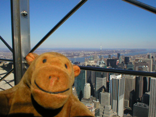 Mr Monkey looking towards the Hudson river