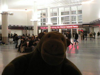 Mr Monkey in the Staten Island Ferry Terminal